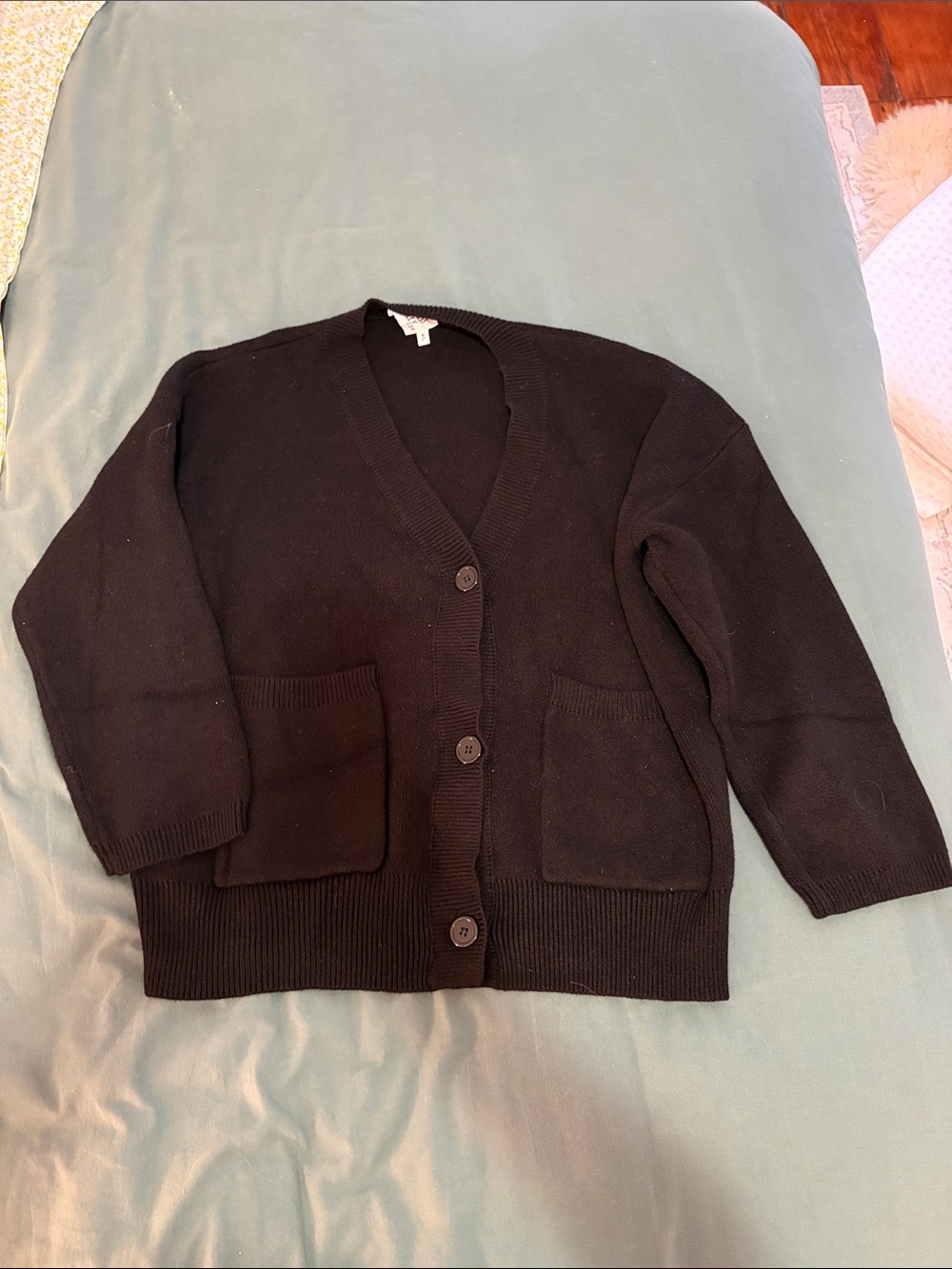 Princess Polly Black V-Neck Button Pocket Cardigan